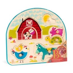 Branford Limited B. Animal Barnyard Wooden Peg Puzzle Hot