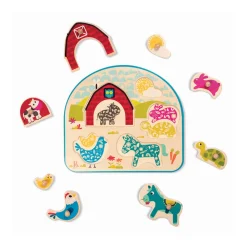 Branford Limited B. Animal Barnyard Wooden Peg Puzzle Hot