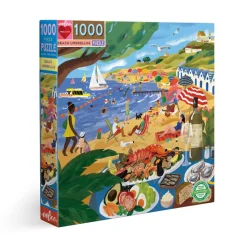 Eeboo Beach Umbrellas 1000 Piece Square Puzzle Sale