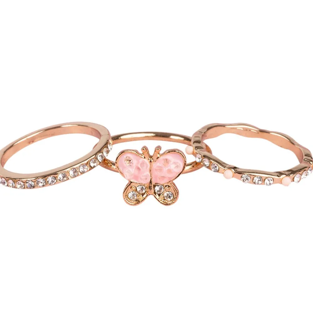 Great Pretenders Boutique Chic Butterfly Garden Rings, 3pcs Discount