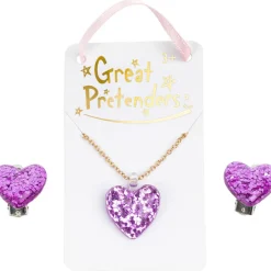 Great Pretenders Boutique Glitter Heart Necklace, Assorted Online