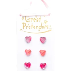 Great Pretenders Boutique Holo Heart Studded Earrings, 3 Sets Fashion