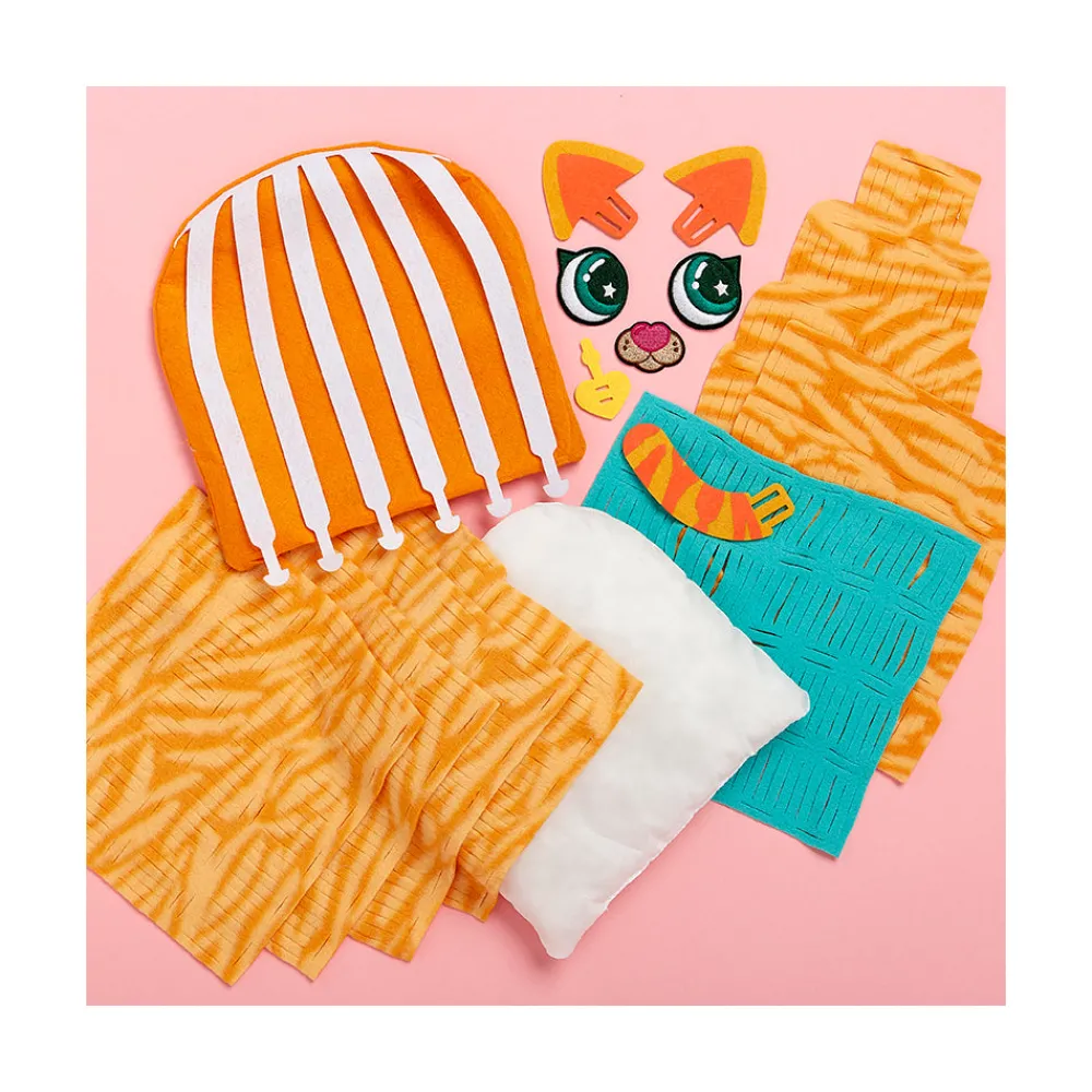 Bright Stripes Magic Scrunch Kitty Pillow New