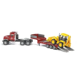 Bruder Toys America, Inc. Bruder Mack Flatbed Truck with Backhoe Loader Discount