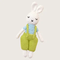 rise little earthling Bunny Rattle White Fashion