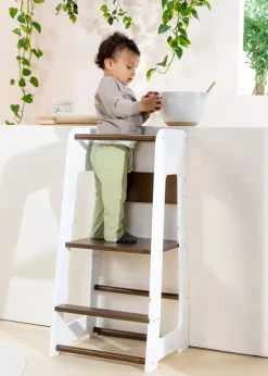 Coco Village Educational Tower - Walnut & White Online