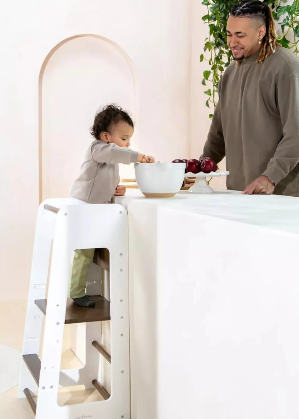 Coco Village Educational Tower - Walnut & White Online