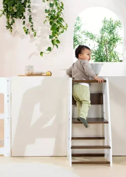 Coco Village Educational Tower - Walnut & White Online
