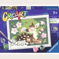CreART : Floral Fawn Painting by Numbers 5x7" New