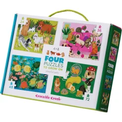 3979261 Canada Inc. (Phase 3 Ltd) Crocodile Creek Playful Pets Four Puzzles Set New
