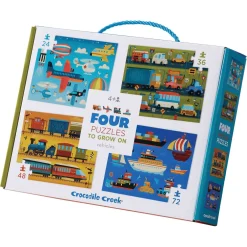 3979261 Canada Inc. (Phase 3 Ltd) Crocodile Creek Vehicles Four Puzzles Set Discount
