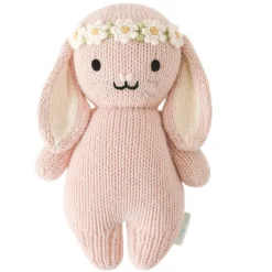 Cuddle+Kind Cuddle + Kind Baby Bunny (Rose with Ivory Floral) Hand-Knit Doll Sale