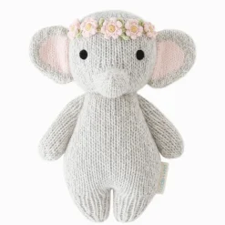 Cuddle+Kind Cuddle + Kind Baby Elephant (Blush Floral) Hand-Knit Doll Outlet
