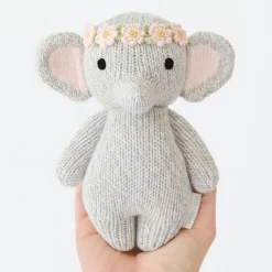 Cuddle+Kind Cuddle + Kind Baby Elephant (Blush Floral) Hand-Knit Doll Outlet