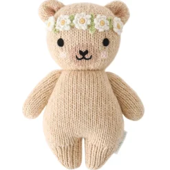 Cuddle+Kind Cuddle + Kind Baby Honey Bear (Ivory Floral) Hand-Knit Doll Outlet