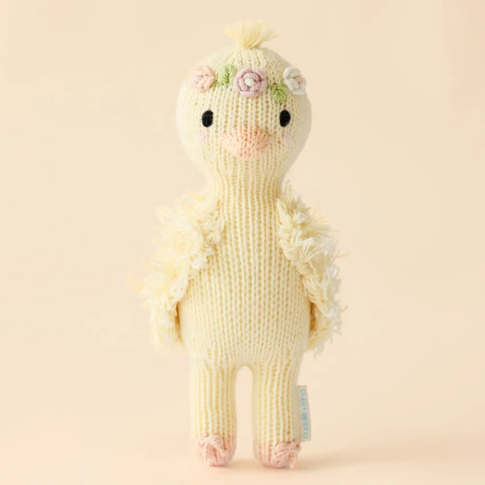 Cuddle+Kind Cuddle + Kind Tiny Flora the duckling (mauve) Hand-Knit Doll New