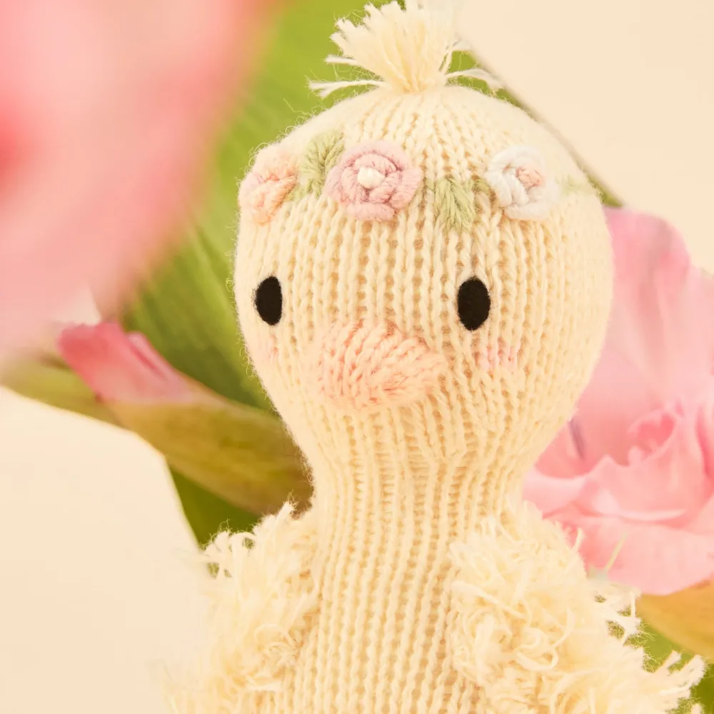Cuddle+Kind Cuddle + Kind Tiny Flora the duckling (mauve) Hand-Knit Doll New