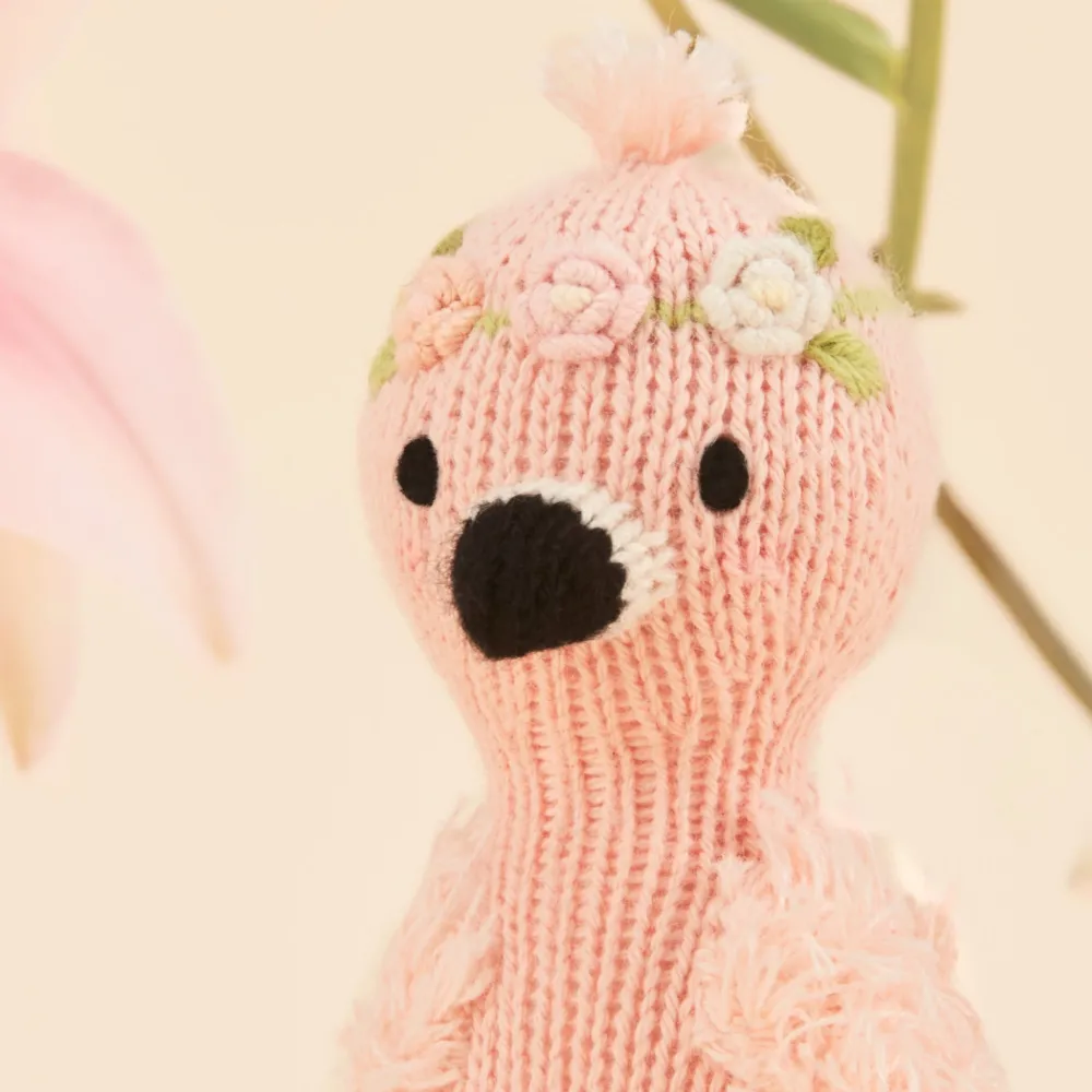 Cuddle+Kind Cuddle + Kind Tiny Penelope the Flamingo Hand-Knit Doll New