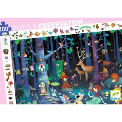 Ilo 307 Inc. Djeco Observation puzzle Enchanted forest 100 pcs Clearance