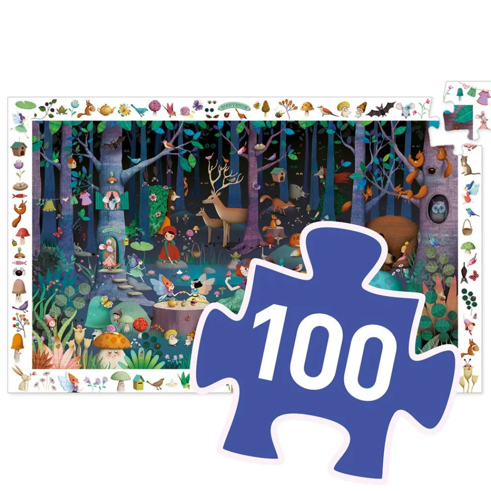Ilo 307 Inc. Djeco Observation puzzle Enchanted forest 100 pcs Clearance