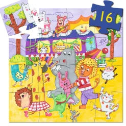 Djeco Silhouette Puzzle / The Rainbow Bus 16 pcs Hot