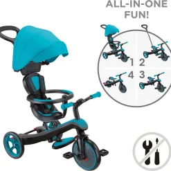 Globber Explorer Trike 4-in-1 Teal Hot