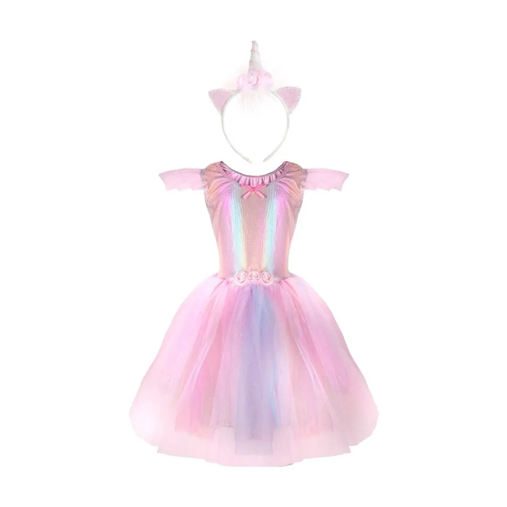 Great Pretenders Pink Unicorn Dress & Headband Age 5-6 Hot