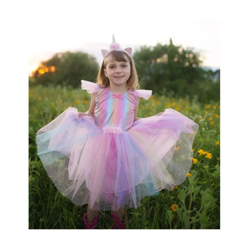 Great Pretenders Pink Unicorn Dress & Headband Age 5-6 Hot