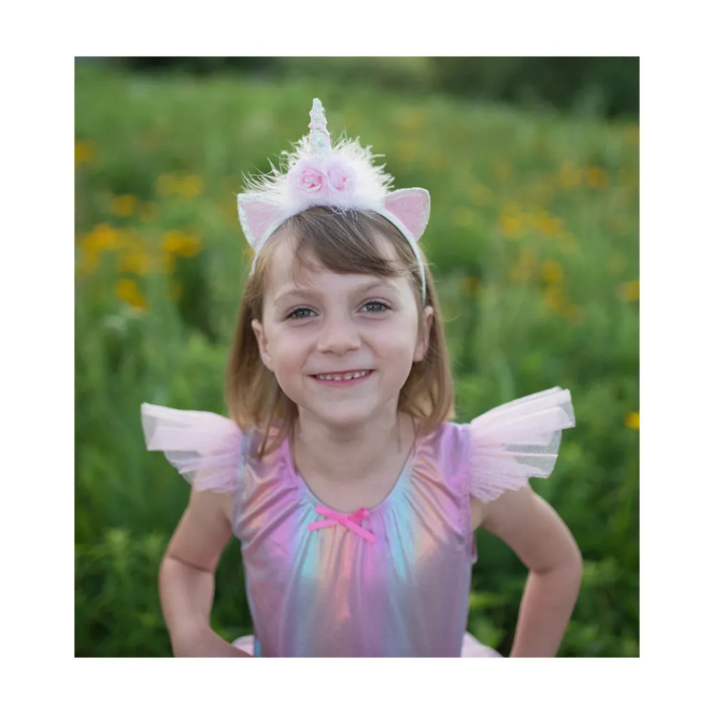 Great Pretenders Pink Unicorn Dress & Headband Age 5-6 Hot