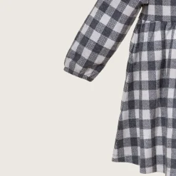 rise little earthling Knit Plaid Dress 9-12m Anthracite Gingham Sale