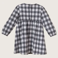 rise little earthling Knit Plaid Dress 9-12m Anthracite Gingham Sale