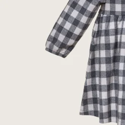 rise little earthling Knit Plaid Dress 9-12m Anthracite Gingham Sale