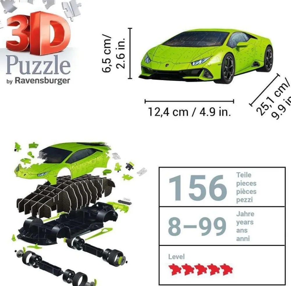 Ravensburger Lamborghini Huracan Verde 3D Puzzle Hot