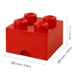 Kroeger Inc. LEGO - 4 KNOBS BRICK 1 DRAWER BRIGHT RED Discount