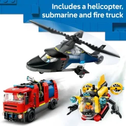 LEGO ® City Helicopter,Fire Truck & Submarine 60462 Fashion