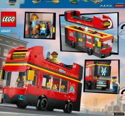 LEGO ® City Red Double-Decker Sightseeing Bus Toy 60407 Fashion