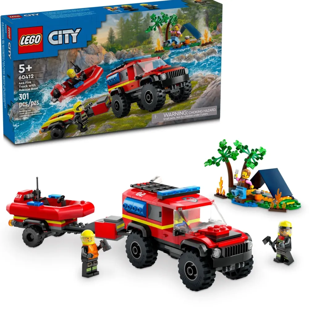 Lego Canada Inc. LEGO® City 4x4 Fire Truck with Rescue Boat Toy 60412 Best