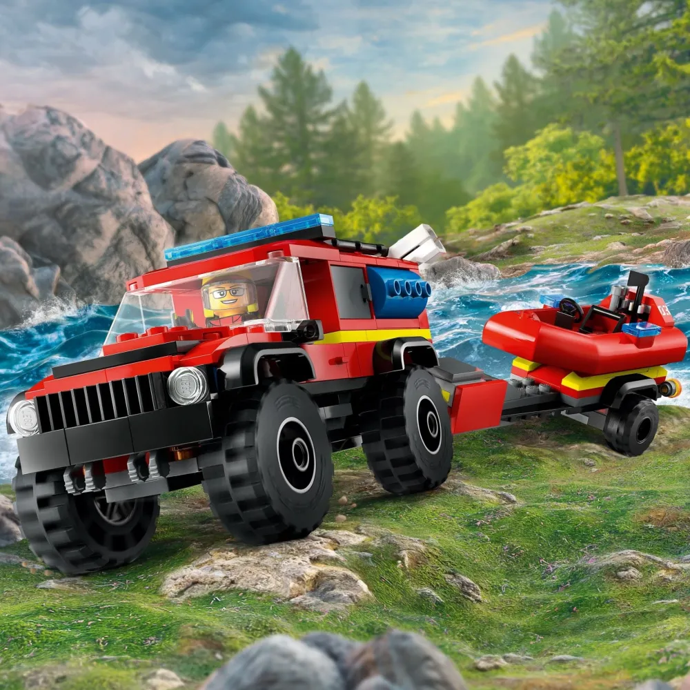 Lego Canada Inc. LEGO® City 4x4 Fire Truck with Rescue Boat Toy 60412 Best