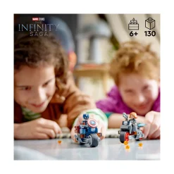 LEGO ® Marvel Black Widow & Captain America Motorcycles 76260 (130 Pieces) Clearance