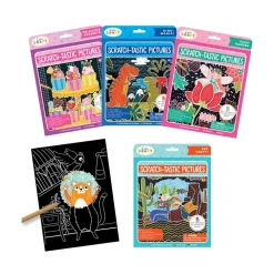 Bright Stripes Let's Craft Scratch-Tastic Pictures Assorted New