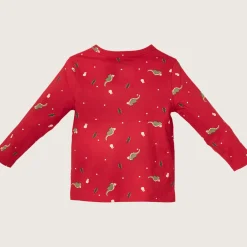 rise little earthling Long-Sleeve Tee Haute Red 9-12m Clearance