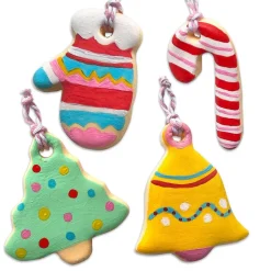 Bright Stripes Make and Paint Clay Cookies Ornaments Clearance