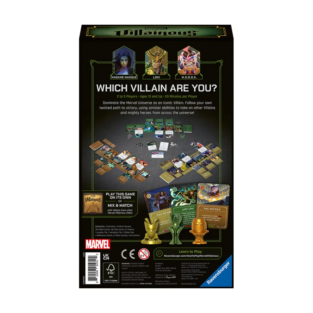 Ravensburger Marvel Villainous Game Mischief and Malice Game Fashion