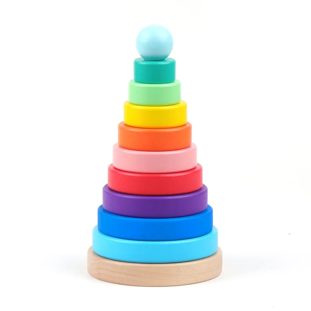 Mastermind Toys Baby Wooden Rainbow Stacker Online