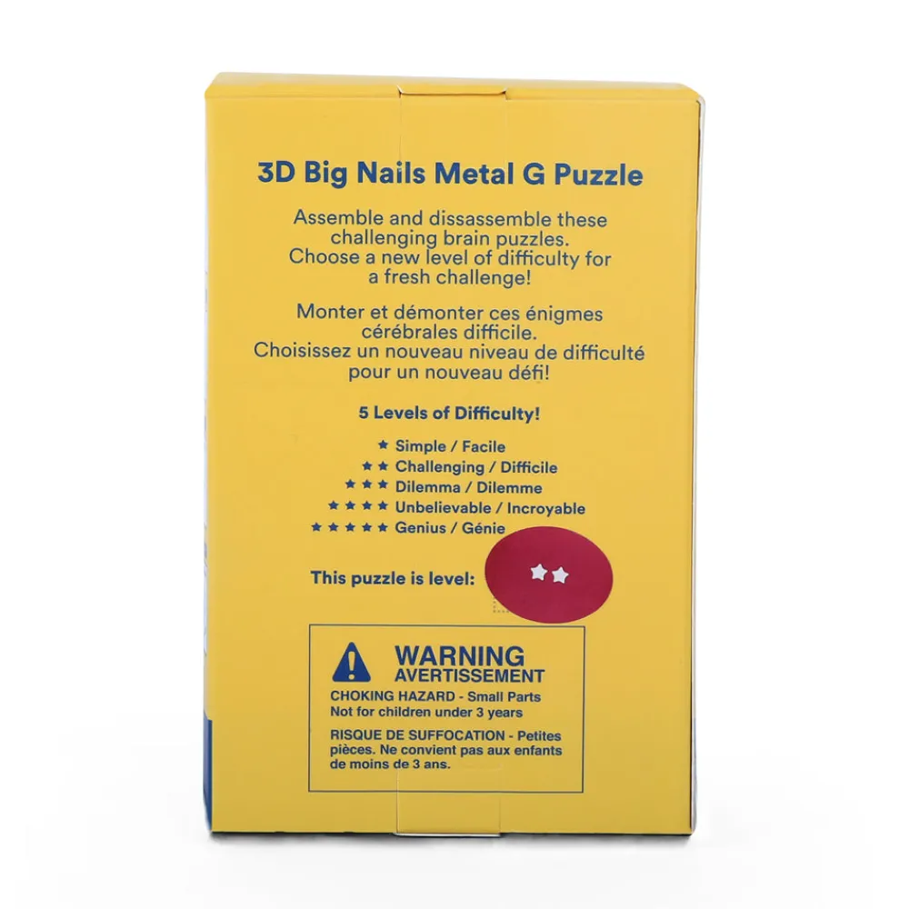 MI Toys International Ltd Mastermind Toys 3D Big Nails Metal G Puzzle New