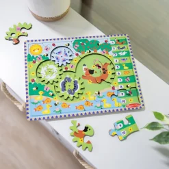 Melissa and Doug Melissa & Doug Animal Chase I-Spy Wooden Gear Puzzle Outlet