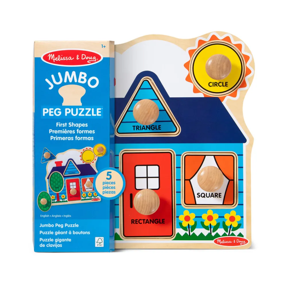 Melissa and Doug Melissa & Doug First Shapes Jumbo Knob wooden Puzzle - 5 Pieces Hot