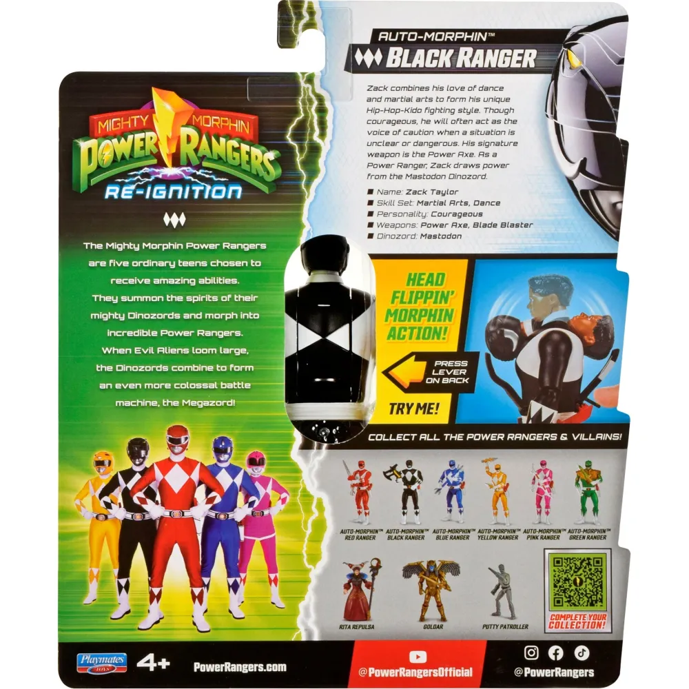 Imports Dragon Inc. Mighty Morphin Power Rangers - Black Ranger Figure New