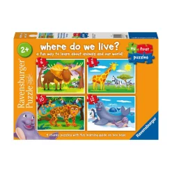Ravensburger USA, Inc. My First Puzzles Where Do We Live 6-12pc Puzzles Fashion