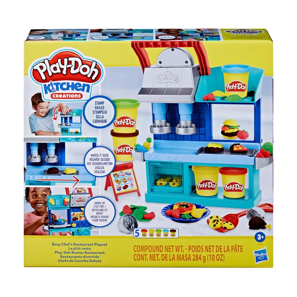 Play-Doh Kitchen Creations Busy Chef's Restaurant Playset New